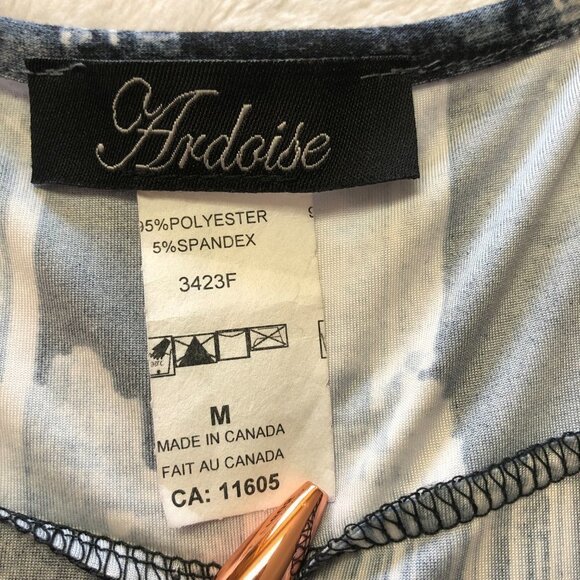 ARDOISE Blue/Grey 3/4 Sleeve Flared Tunic Top Street Scene Size Med - Picture 5 of 10